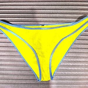 ASOS Bright Yellow Bikini Bottom with Gray Accents